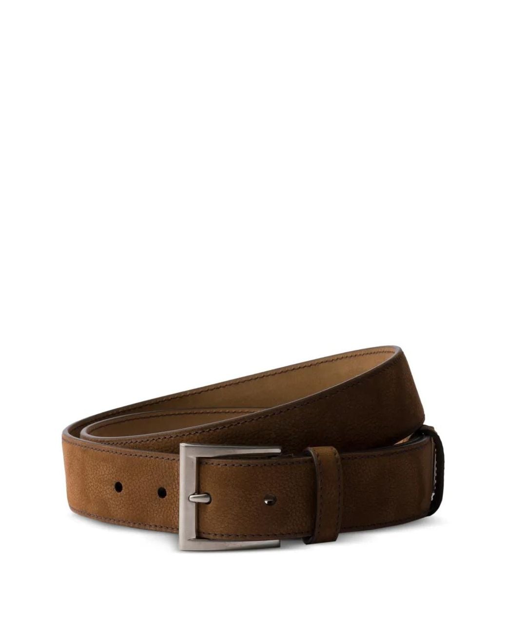 Prada Brown Nubuck Leather Belt for men
