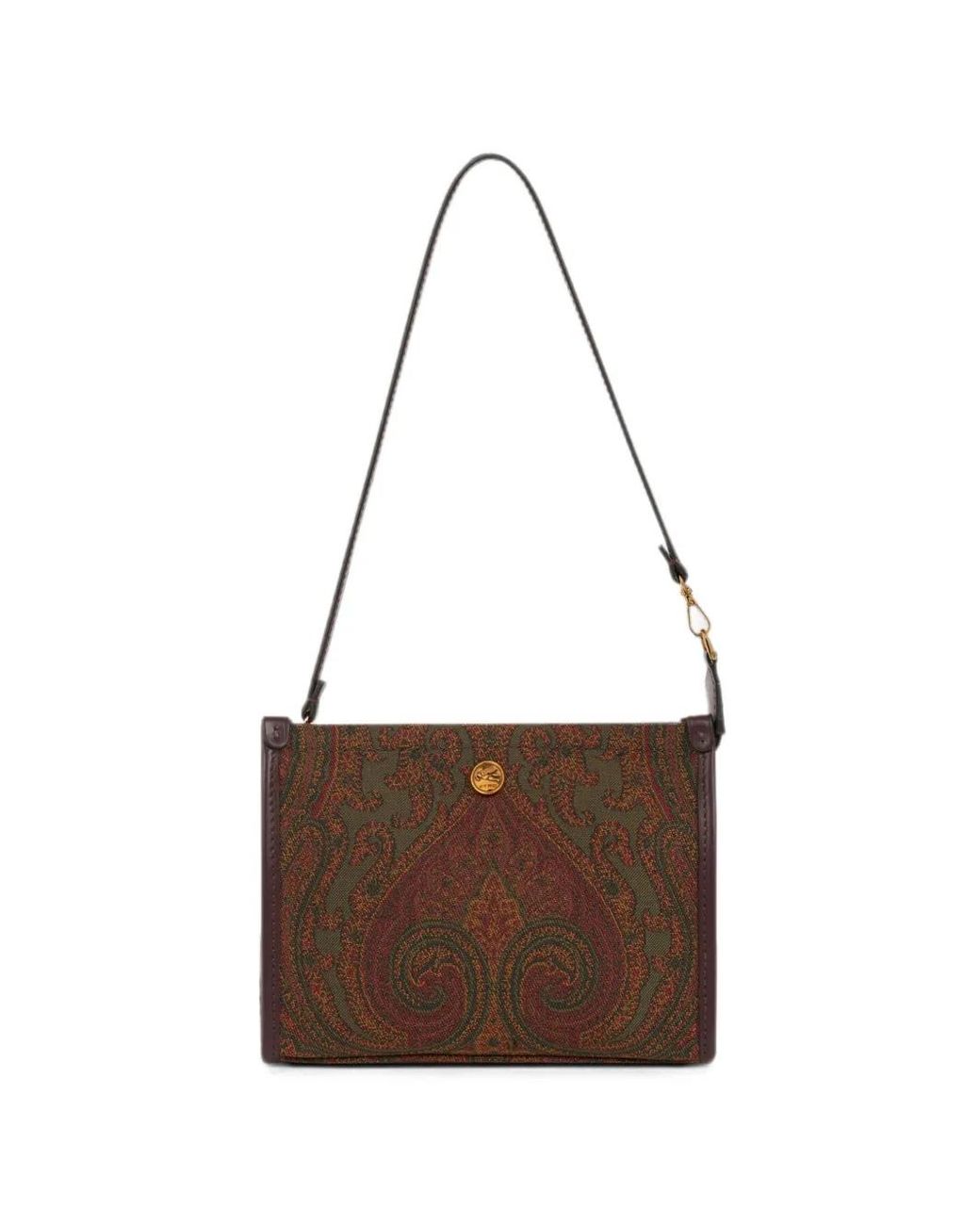 Etro Brown Paisley Jacquard Pouch