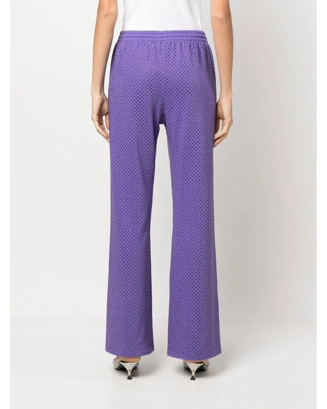 P.A.R.O.S.H. Purple Mesh-Design Cotton-Blend Trousers