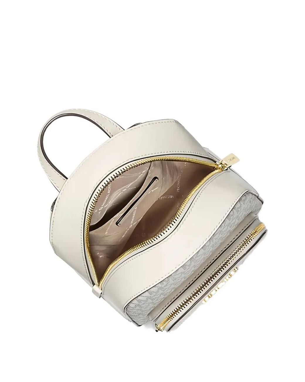 Michael Kors Natural Extra Small Jaycee Monogram-Pattern Backpack