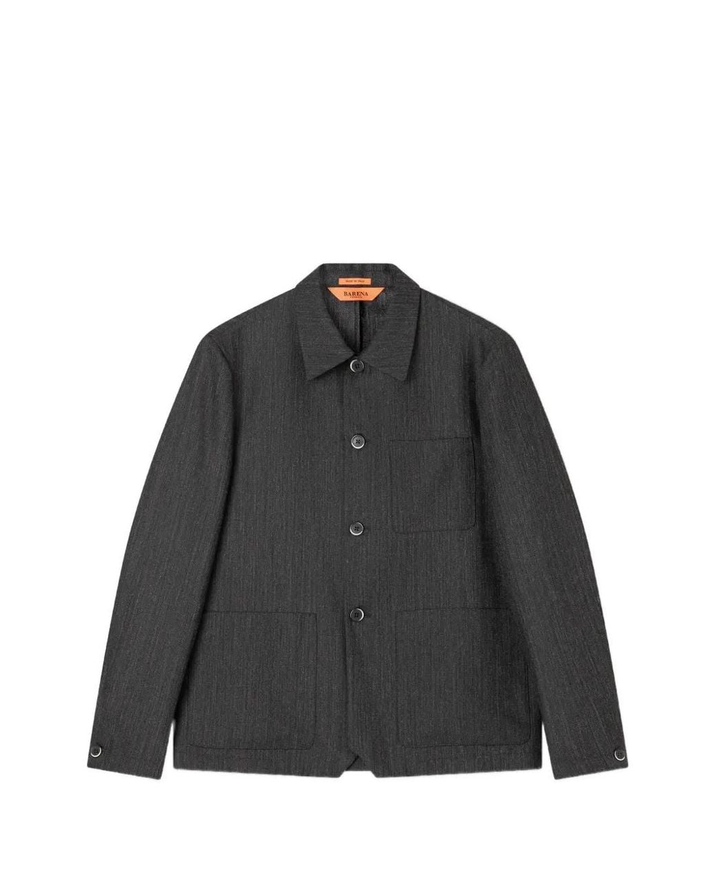 Barena Black Veste En Laine Vierge À Chevrons for men