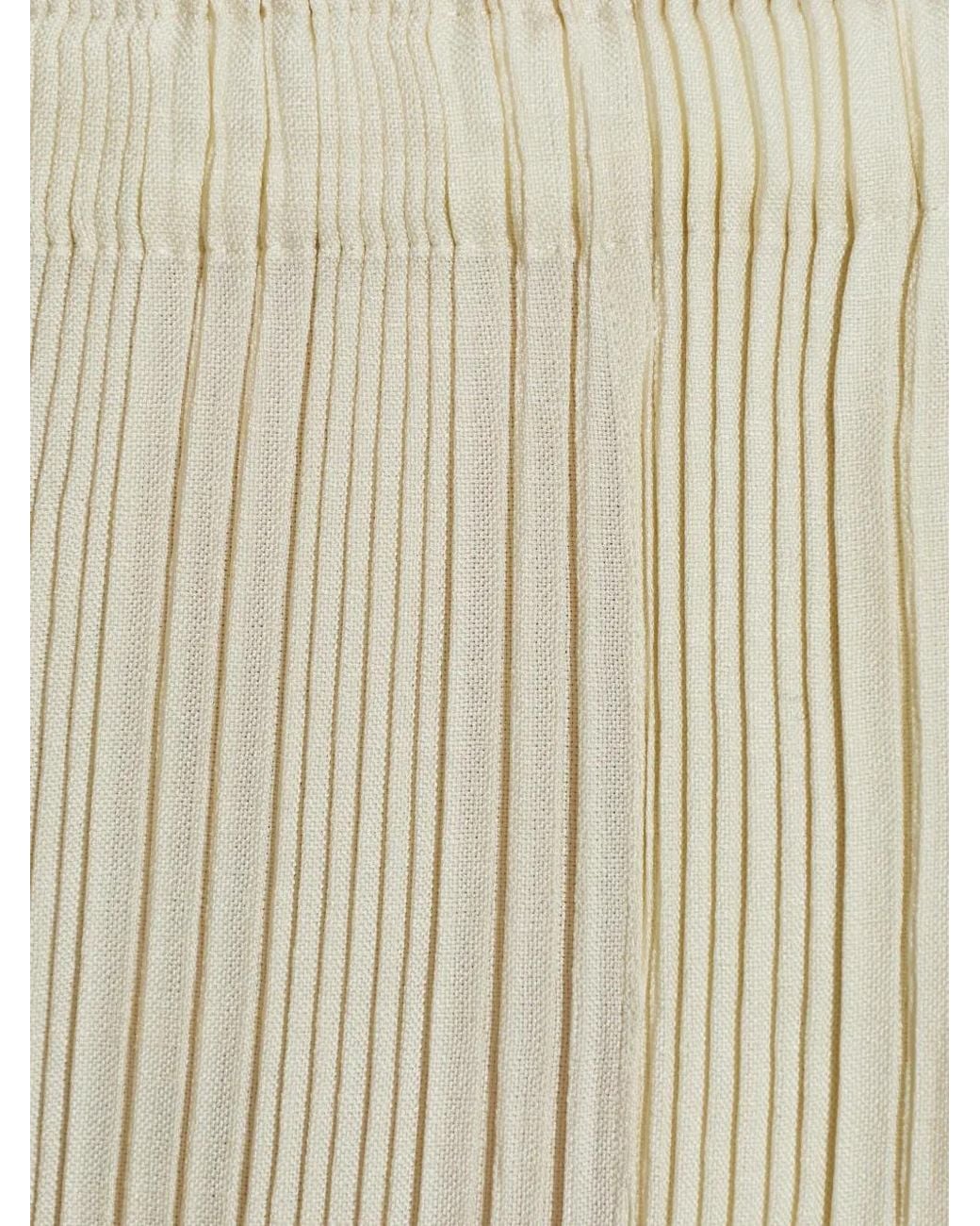 Issey Miyake White Pleated Trousers
