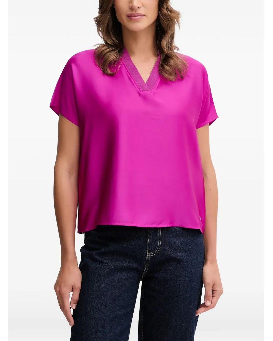 Joseph Ribkoff Pink V-Neck Top