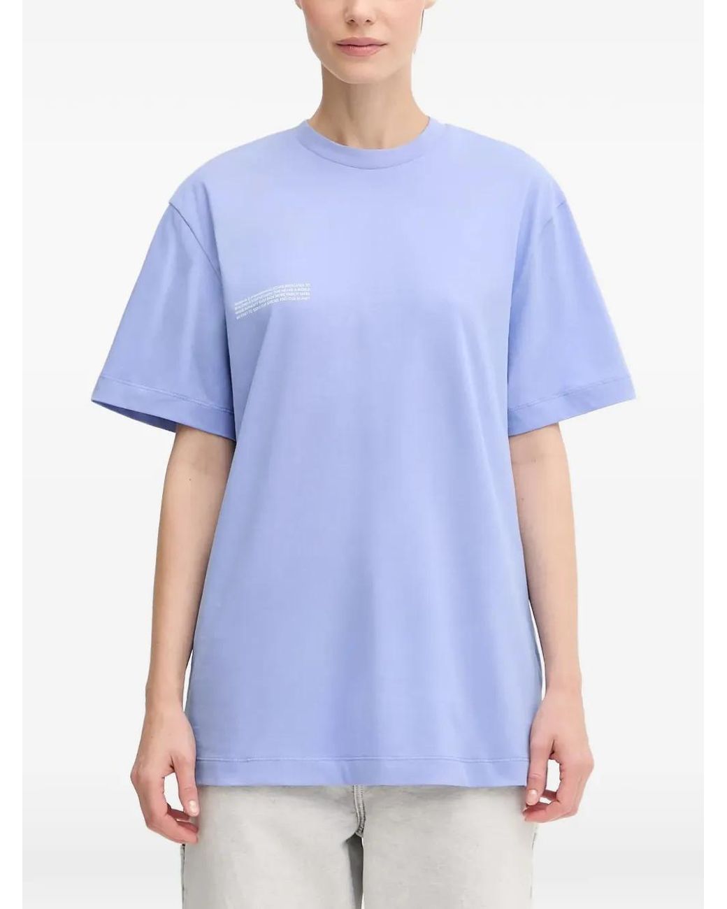 PANGAIA Blue Text-Print T-Shirt