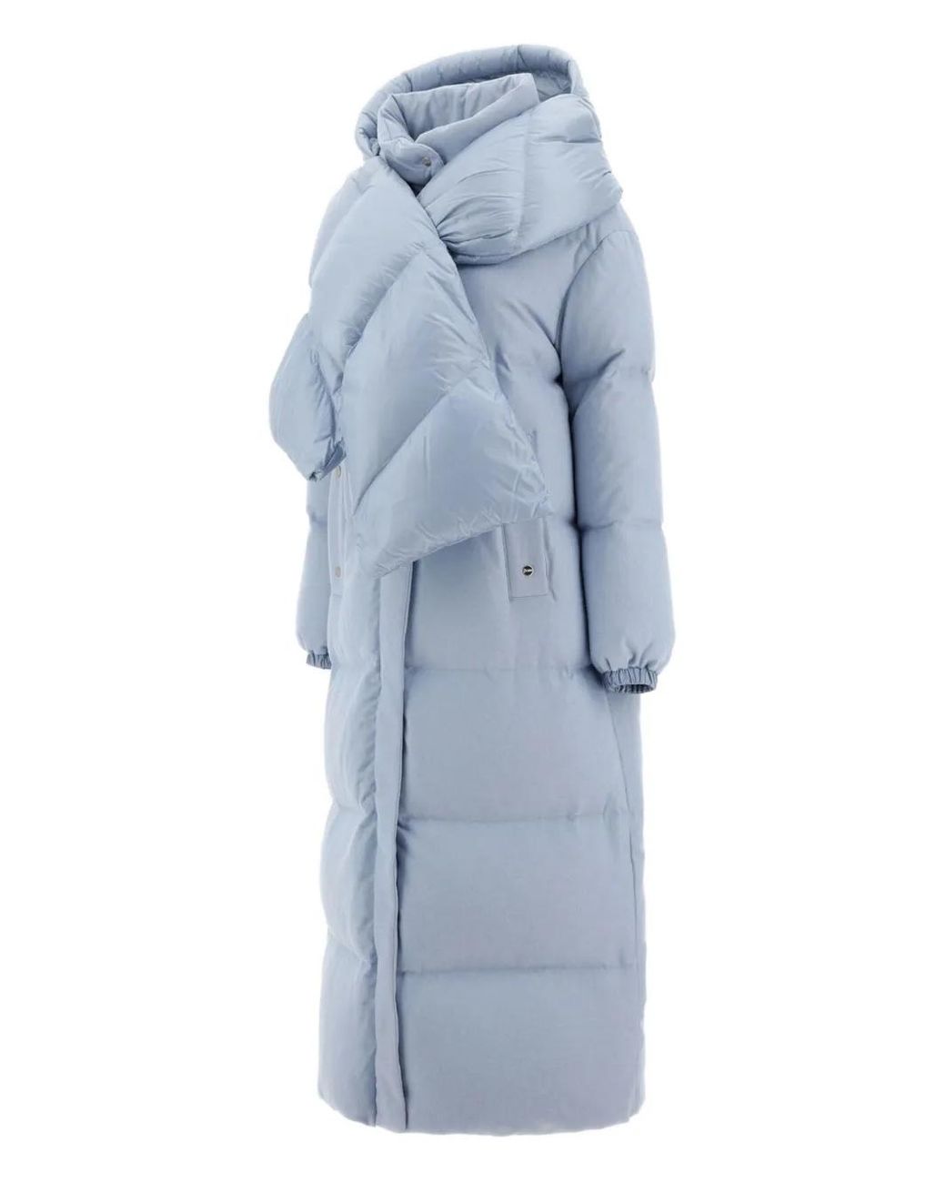 Herno Blue Hooded Scarf Coat