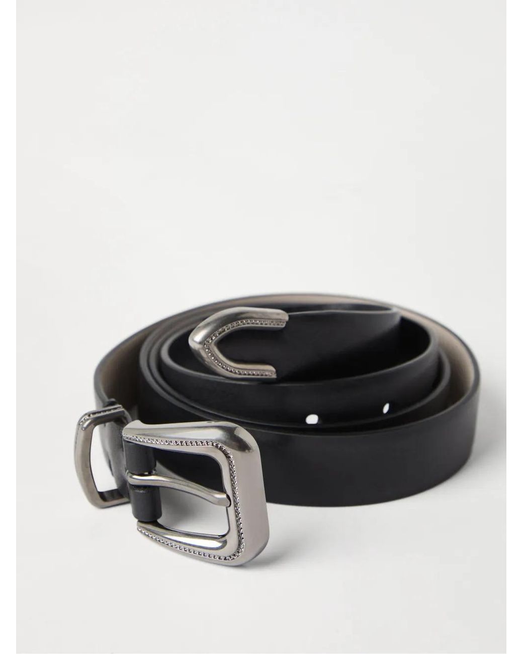 Brunello Cucinelli Black Leather Belt