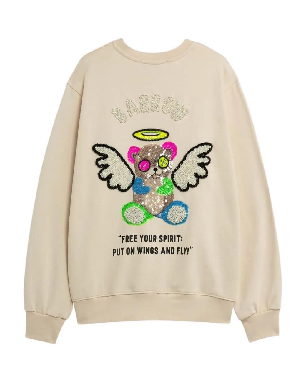 Barrow Natural Embellishment-Details Long-Sleeve Sweatshirt