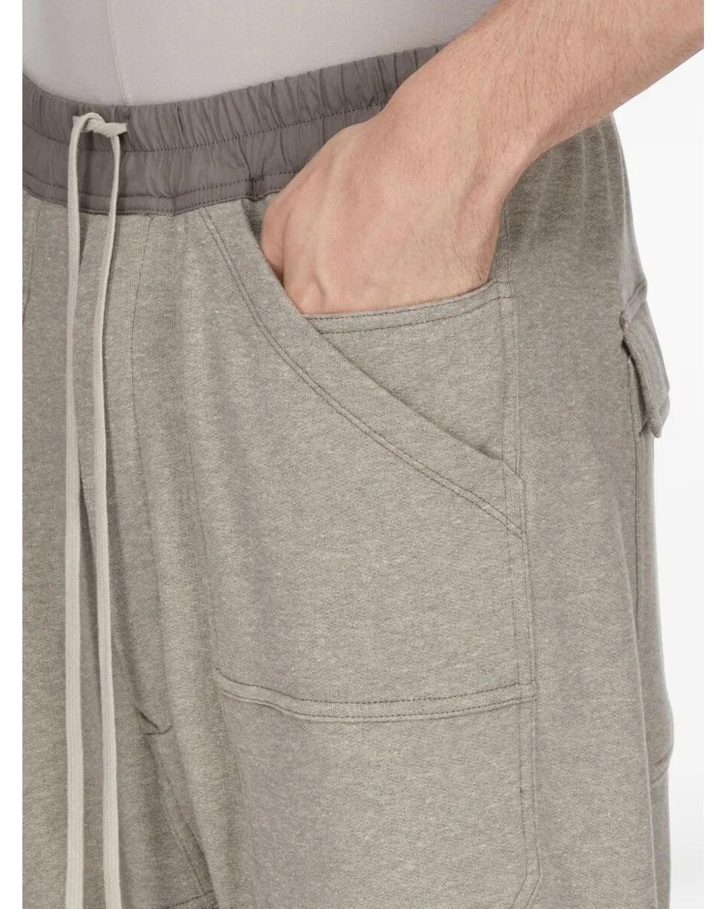 Rick Owens White Classic Cargo Drawstring Trousers for men