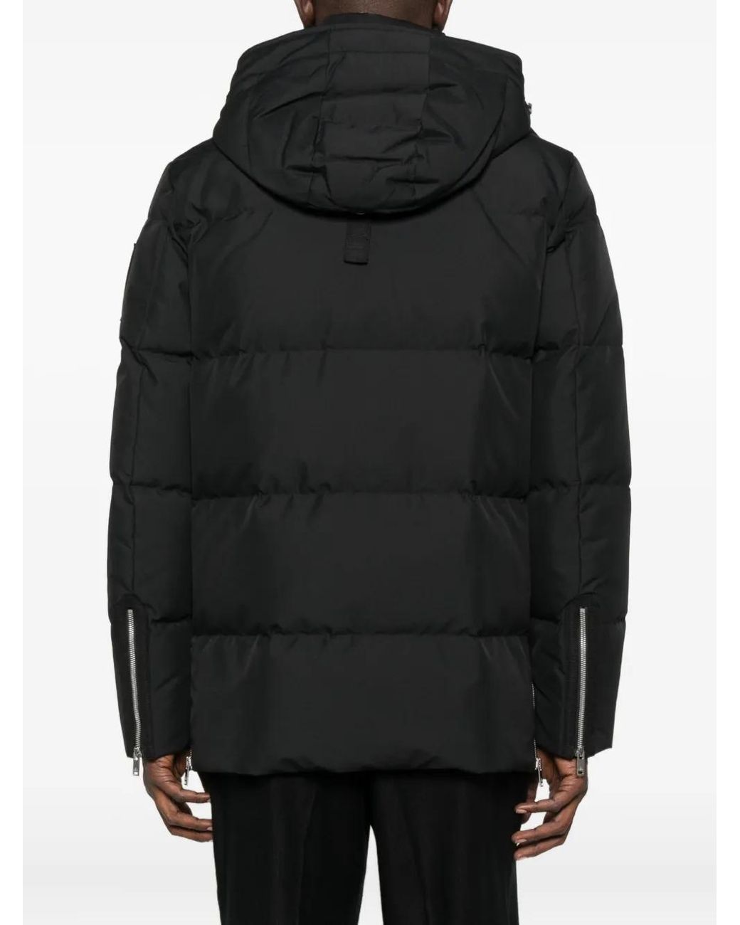 Moose Knuckles Black Hooded Puffer Jacket for men