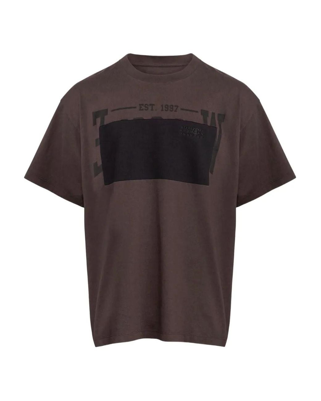 MM6 by Maison Margiela Brown Crew Neck T-Shirt for men