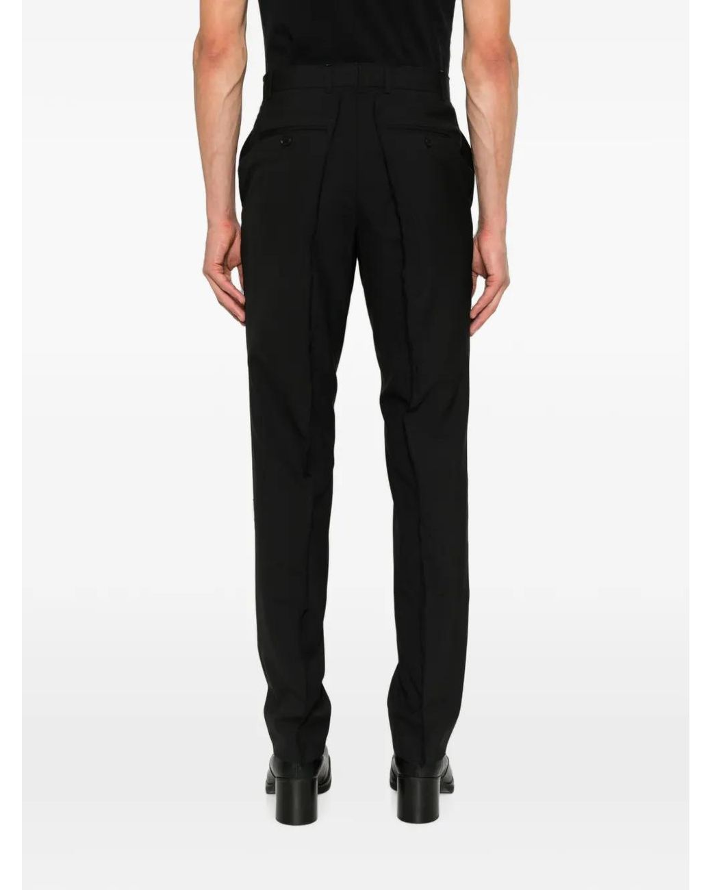 HODAKOVA Black Horsehair Tailored Trousers for men