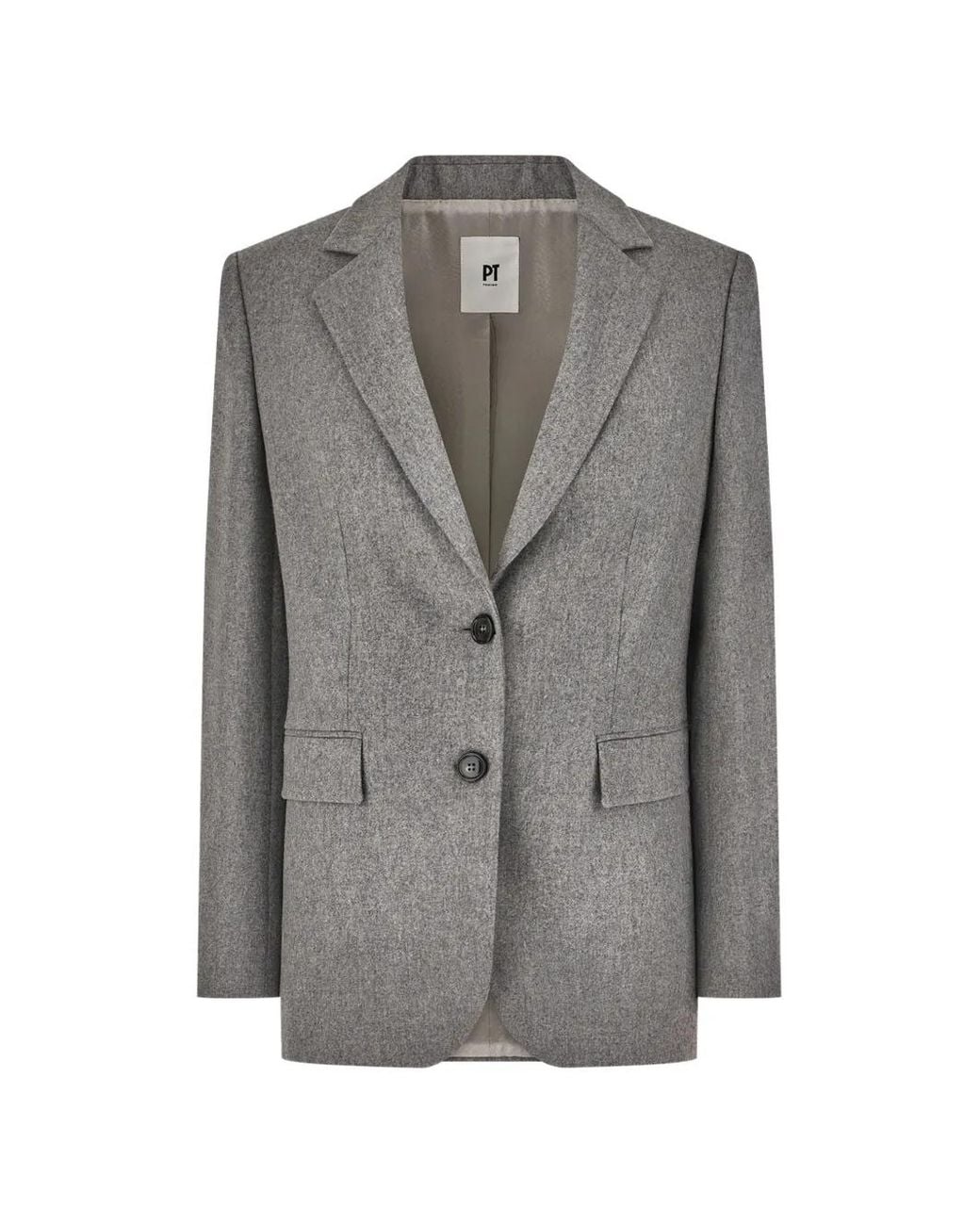 PT Torino Gray Single-Breasted Blazer