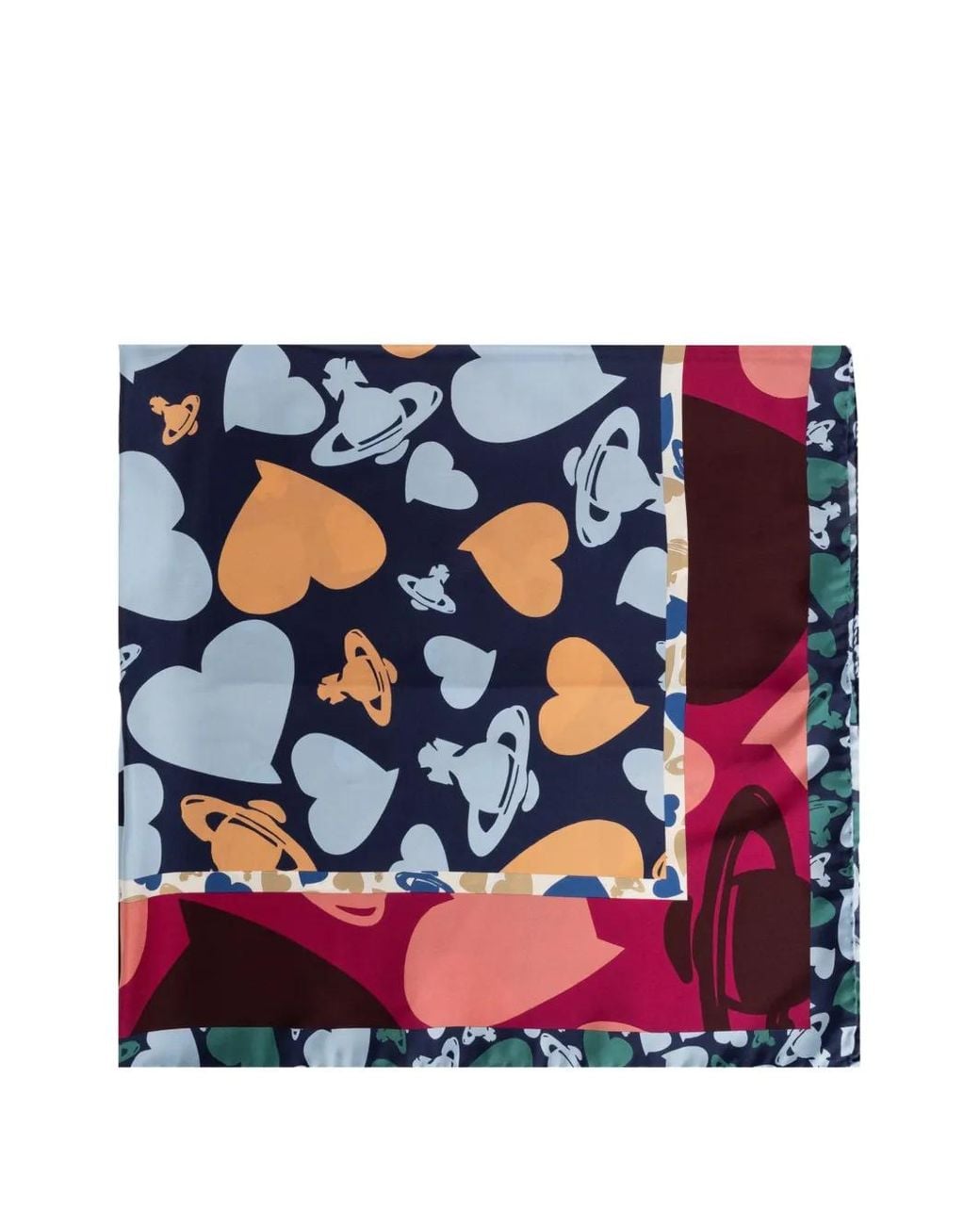 Vivienne Westwood Blue Écharpe À Imprimé Orb Et Cœur