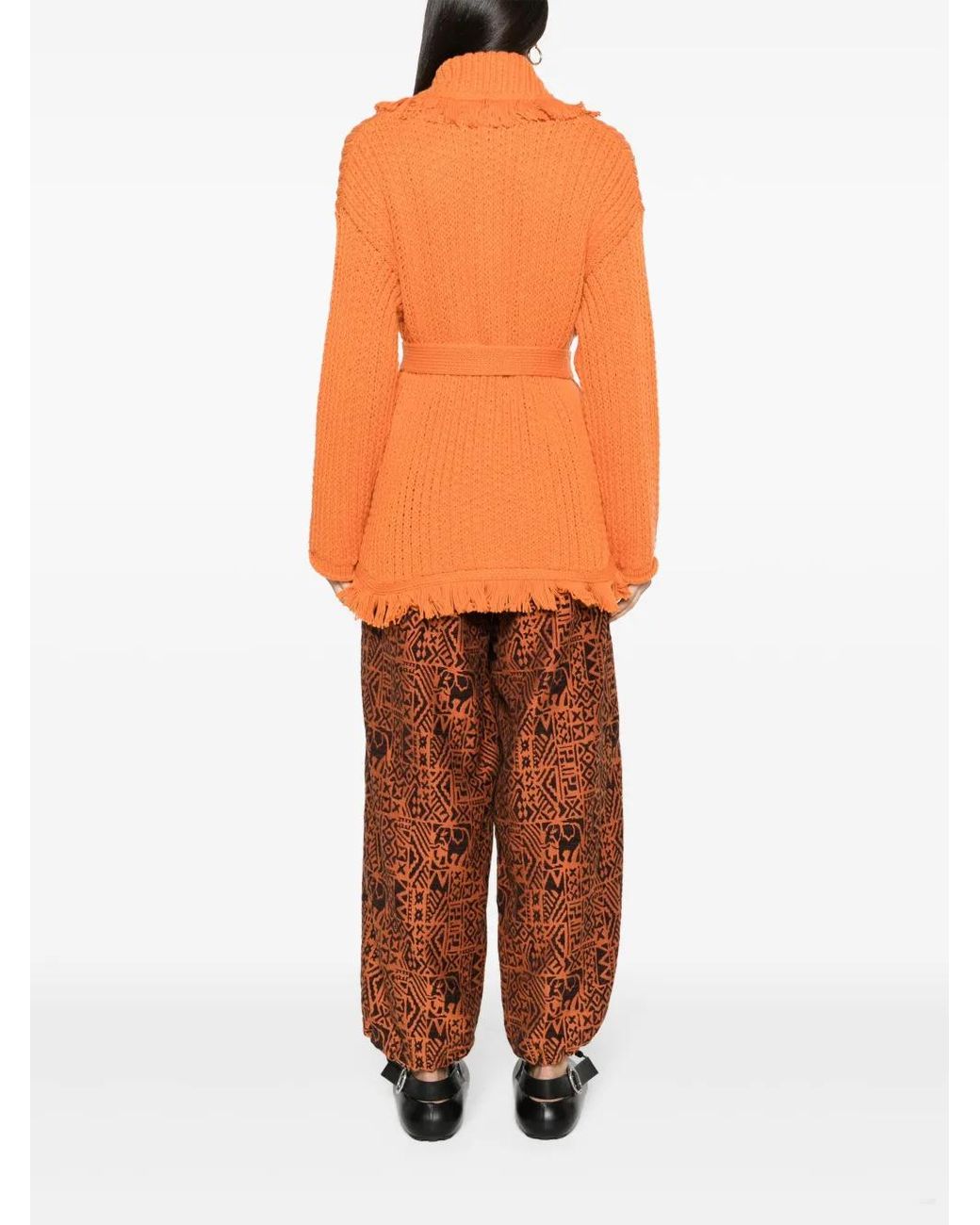 Alanui Orange Cardigan A Finest À Franges