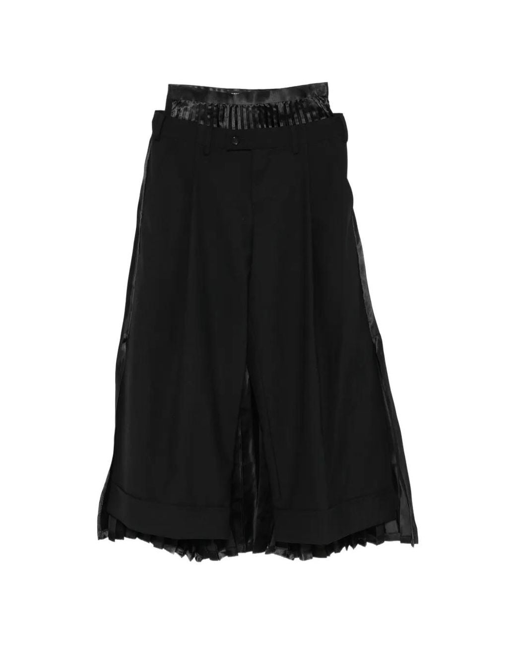 Junya Watanabe Black Pleated Layered Trousers