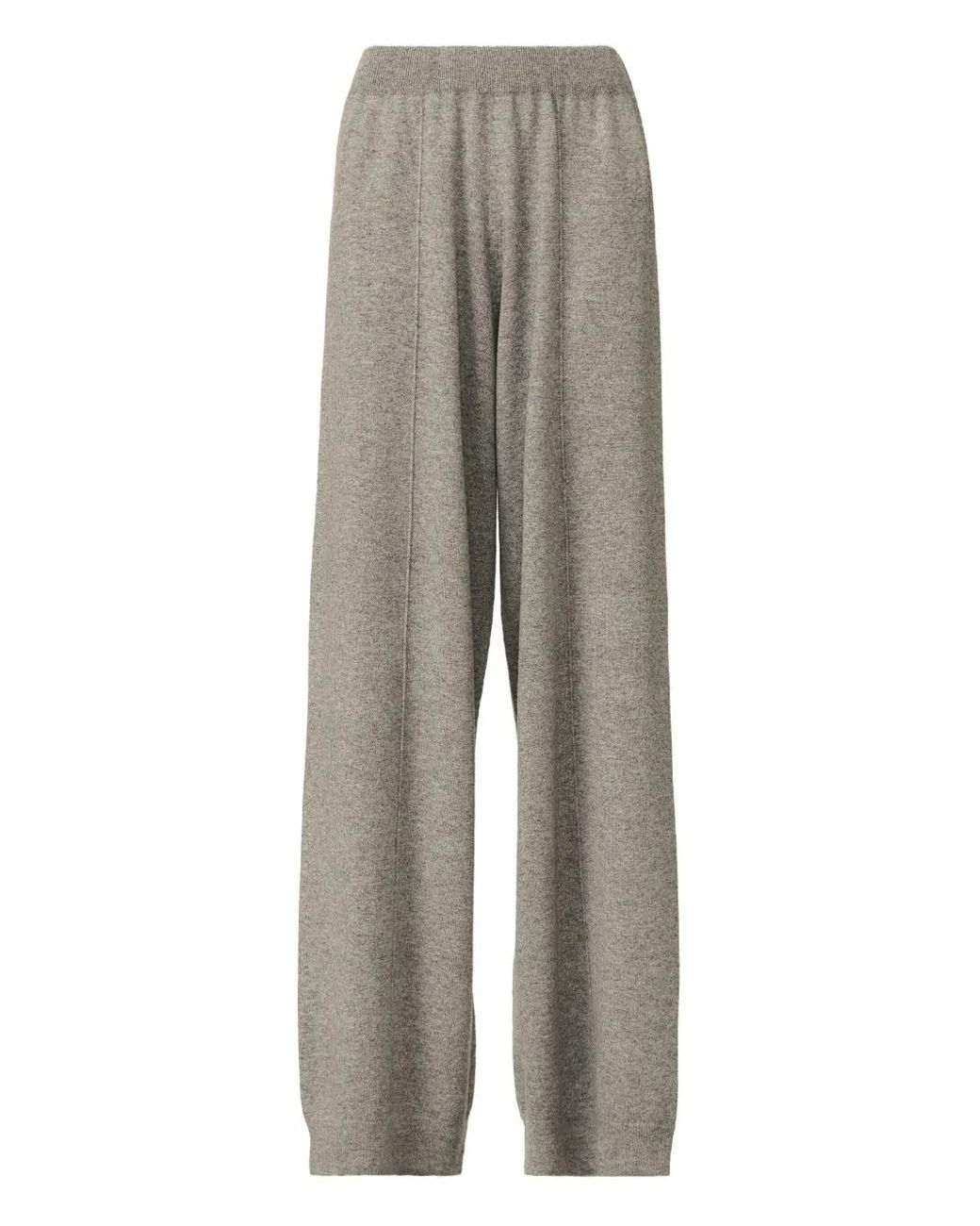 Fabiana Filippi Gray Platinum Cashmere Wide-Leg Trousers