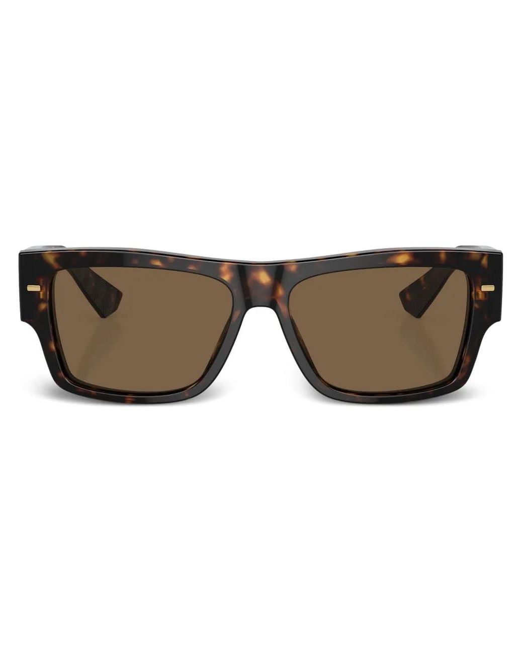 Tortoiseshell-Effect Square-Frame Sunglasses di Dolce & Gabbana in Brown da Uomo