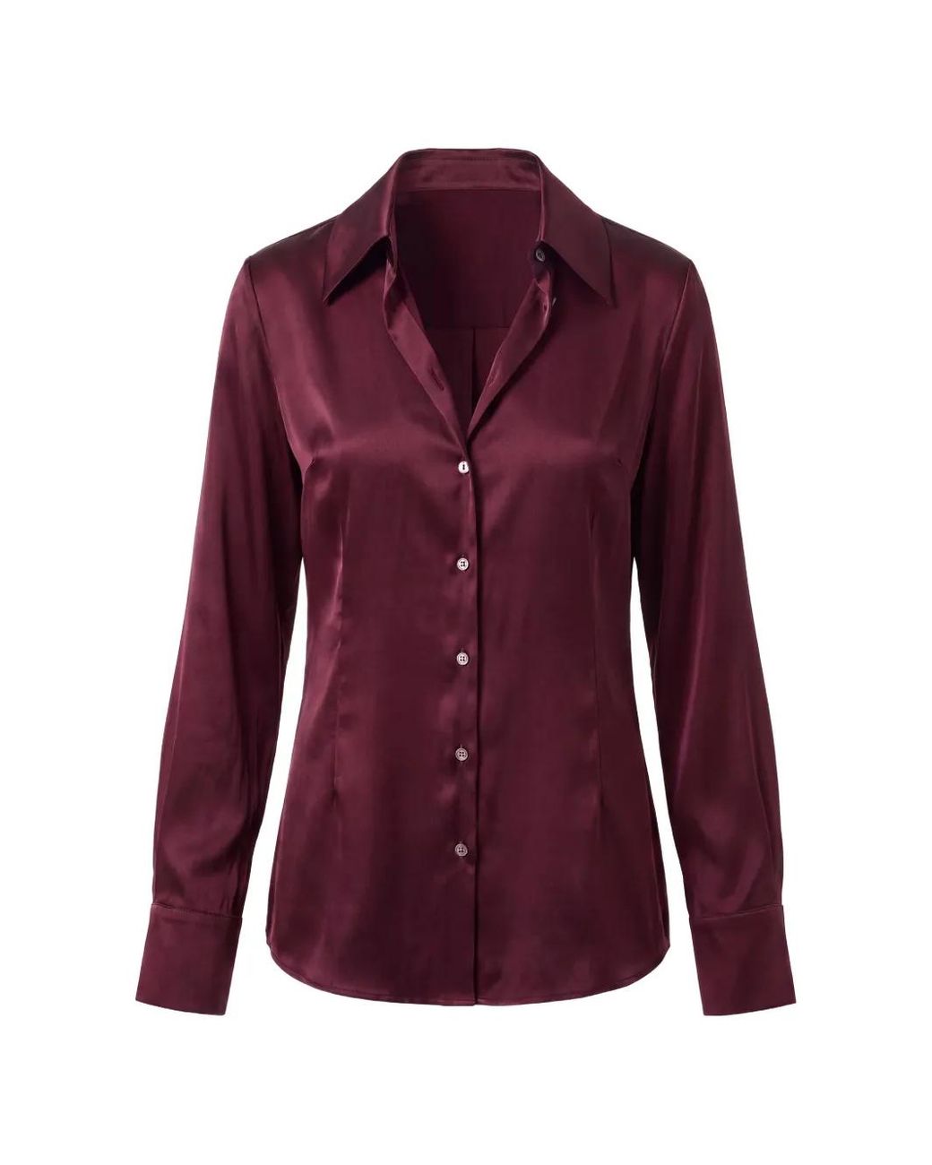 Nicholas Purple Paloma Satin-Finish Long-Sleeve Shirt