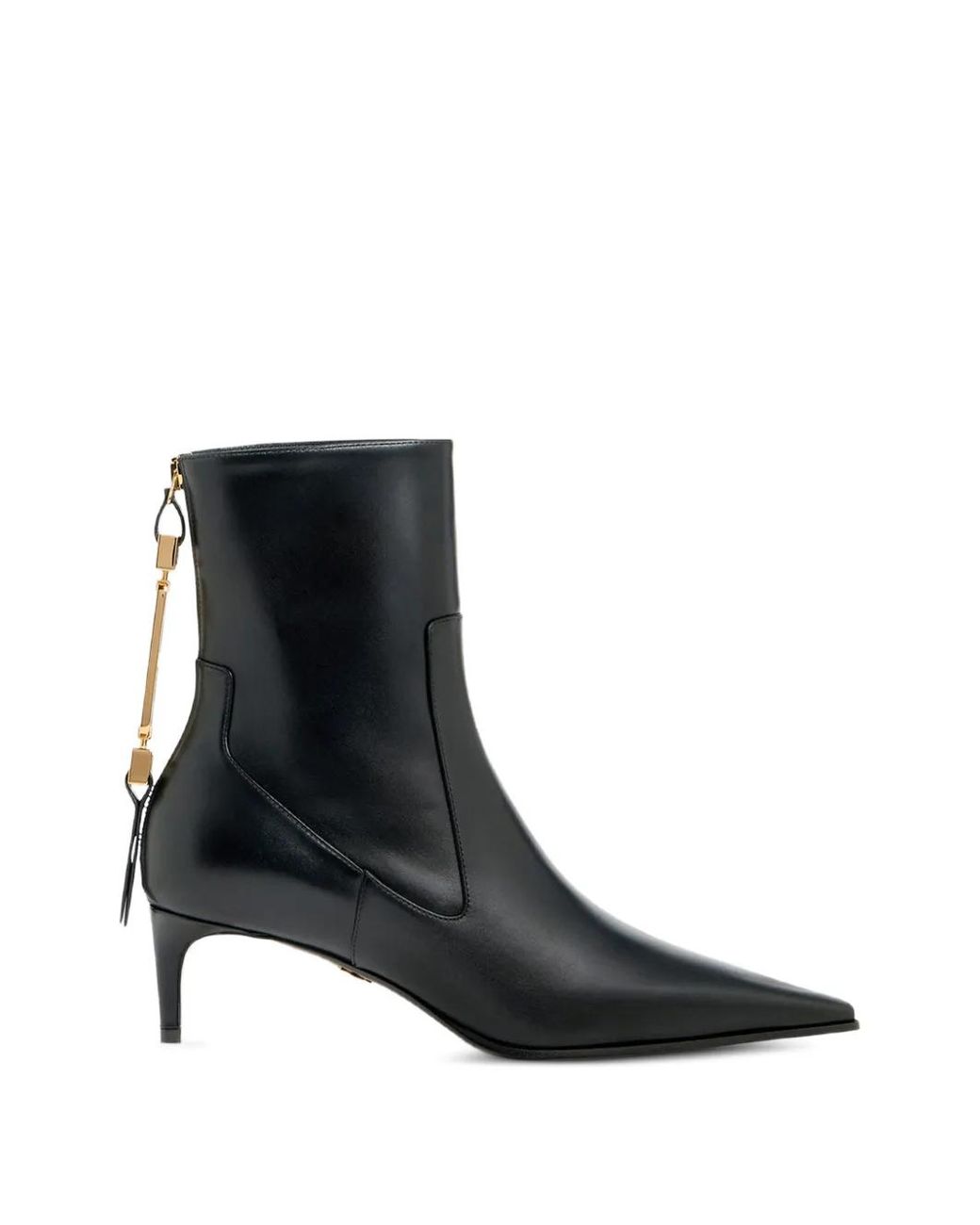 DSquared² Black Metal-Bar Heeled Ankle Boots