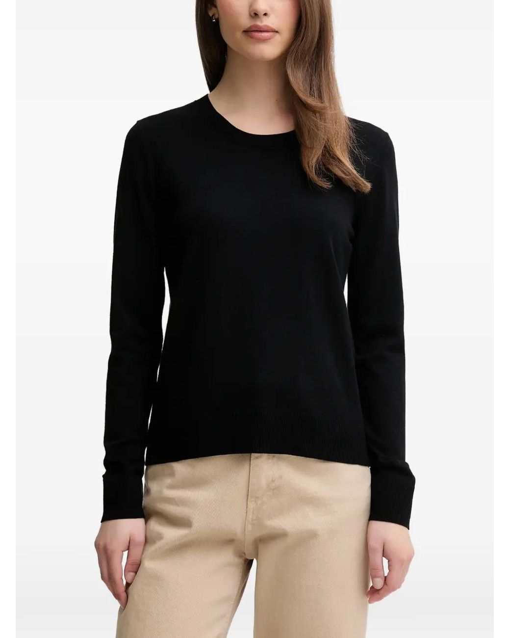 Sisley Black Crew-Neck Long-Sleeve Sweater