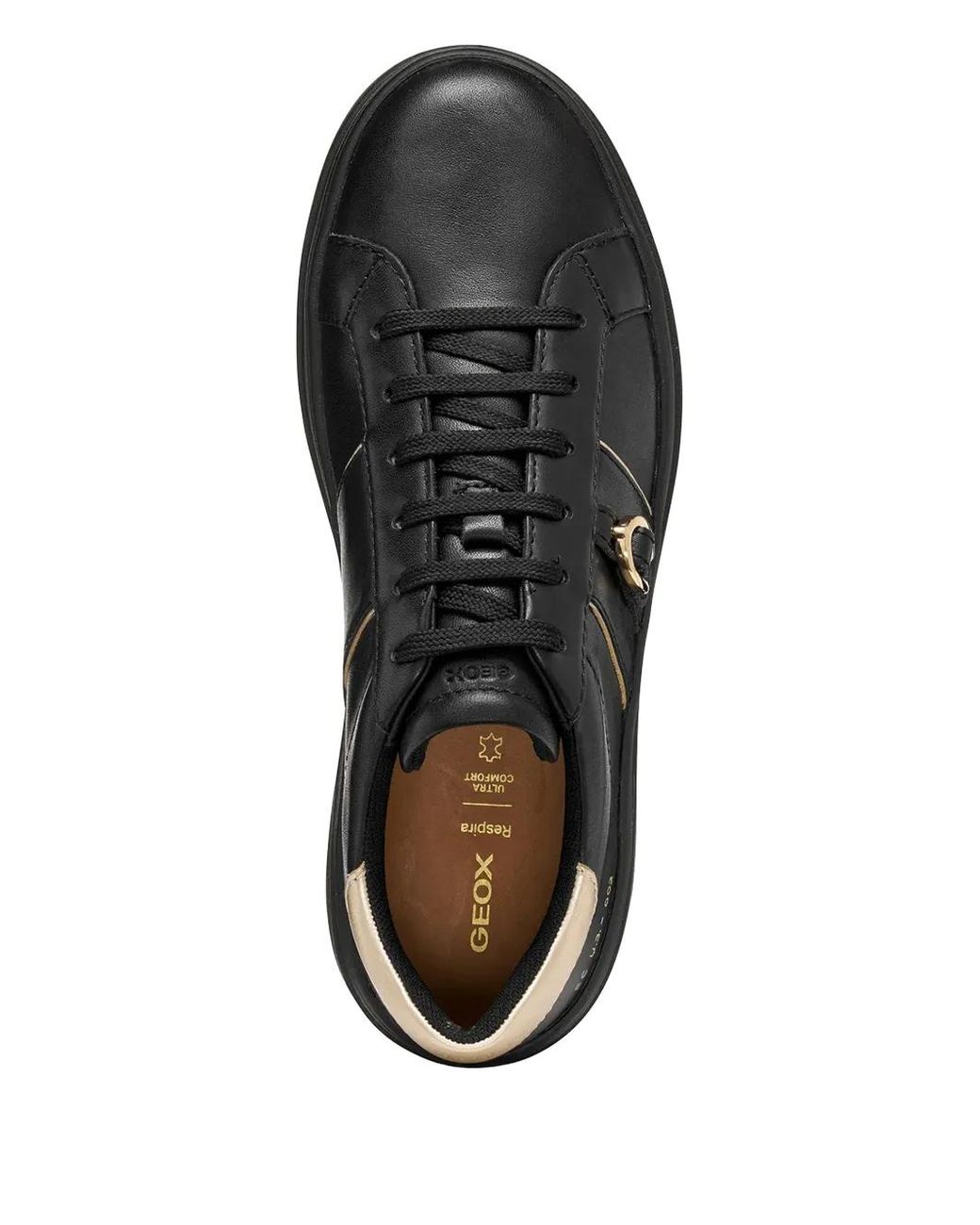 Geox Black Spherica Ecub Stripe Ring Trainers
