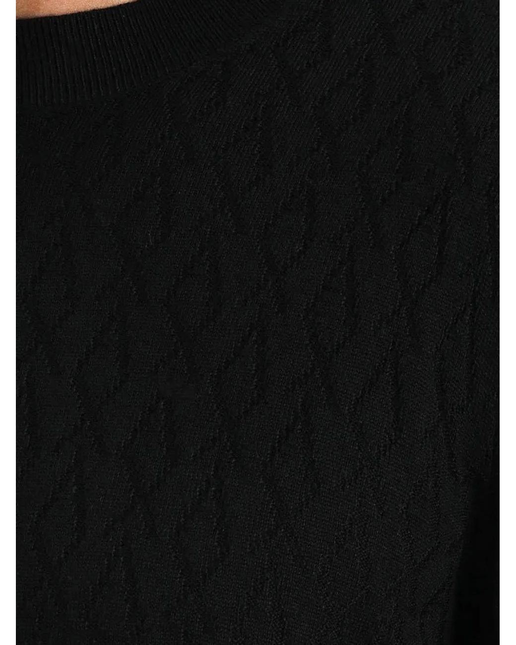 ARMANI EXCHANGE Black Diamond-Patterned Sweater for men
