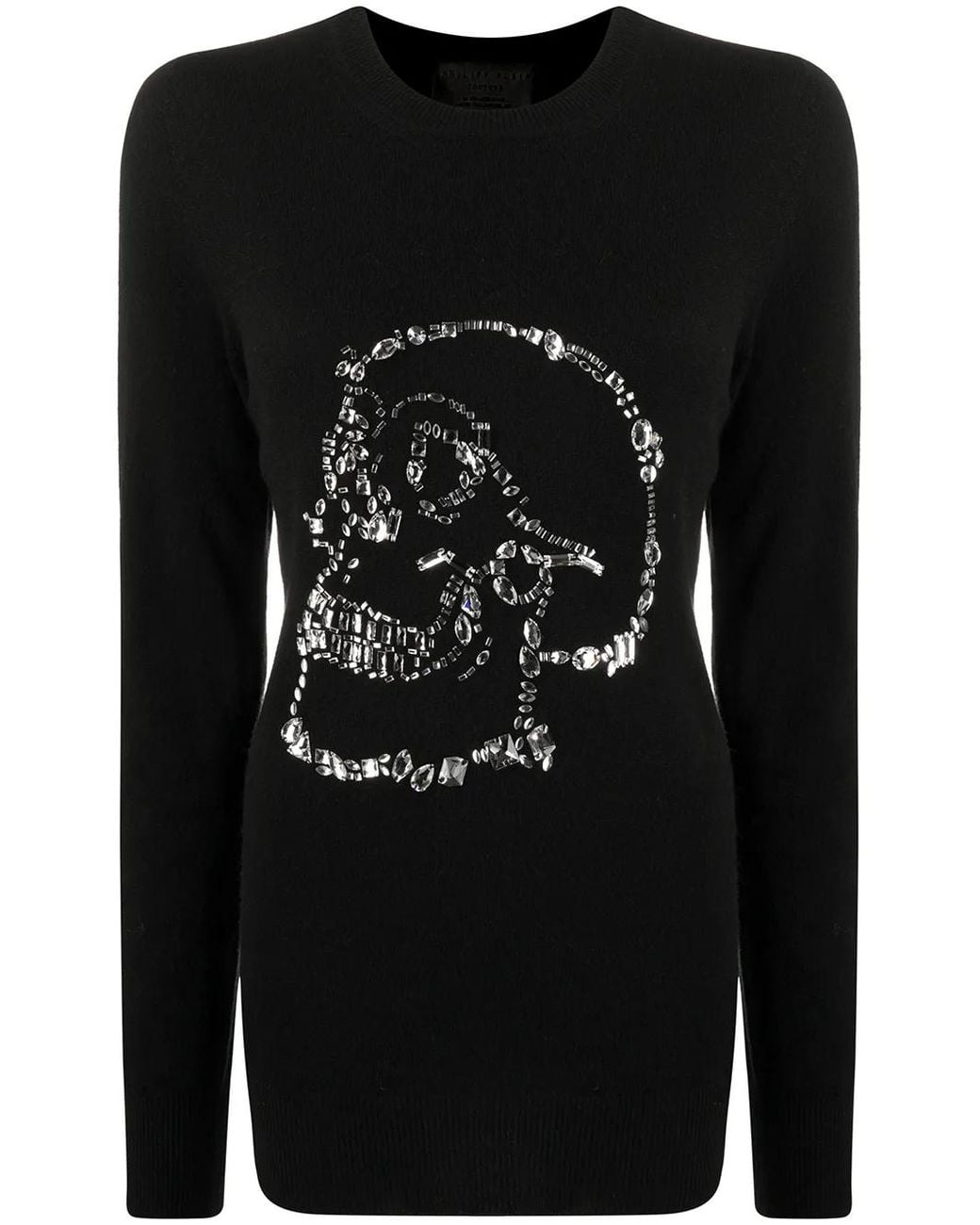 Philipp Plein Black Embellished Skull Jumper