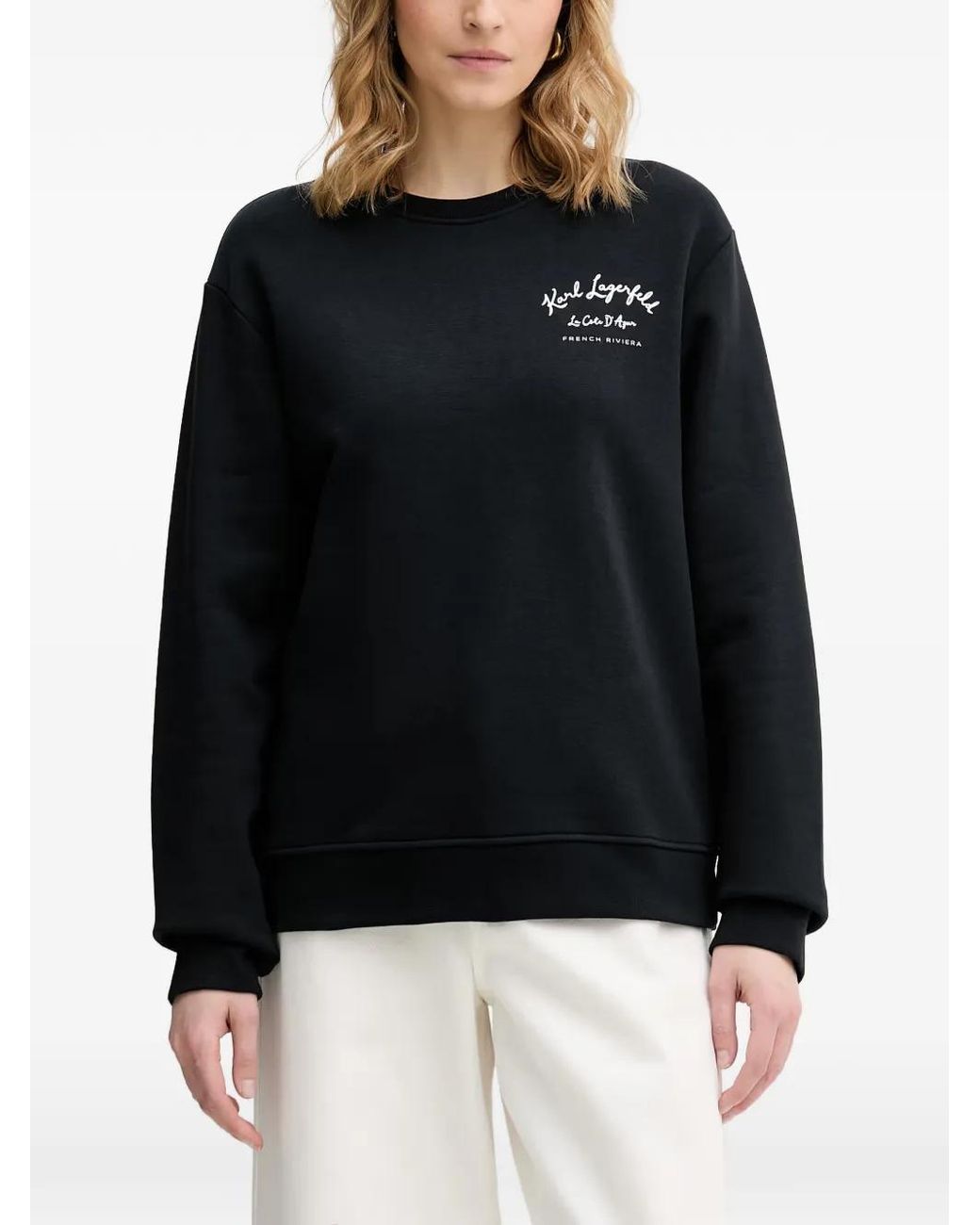 Karl Lagerfeld Black Logo-Print Sweatshirt