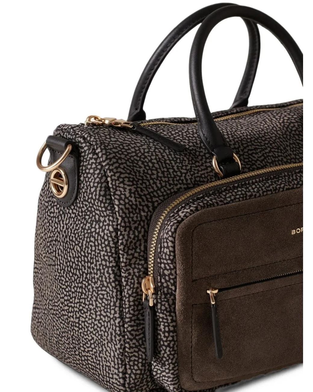 Borbonese Black Op-Print Tote Bag