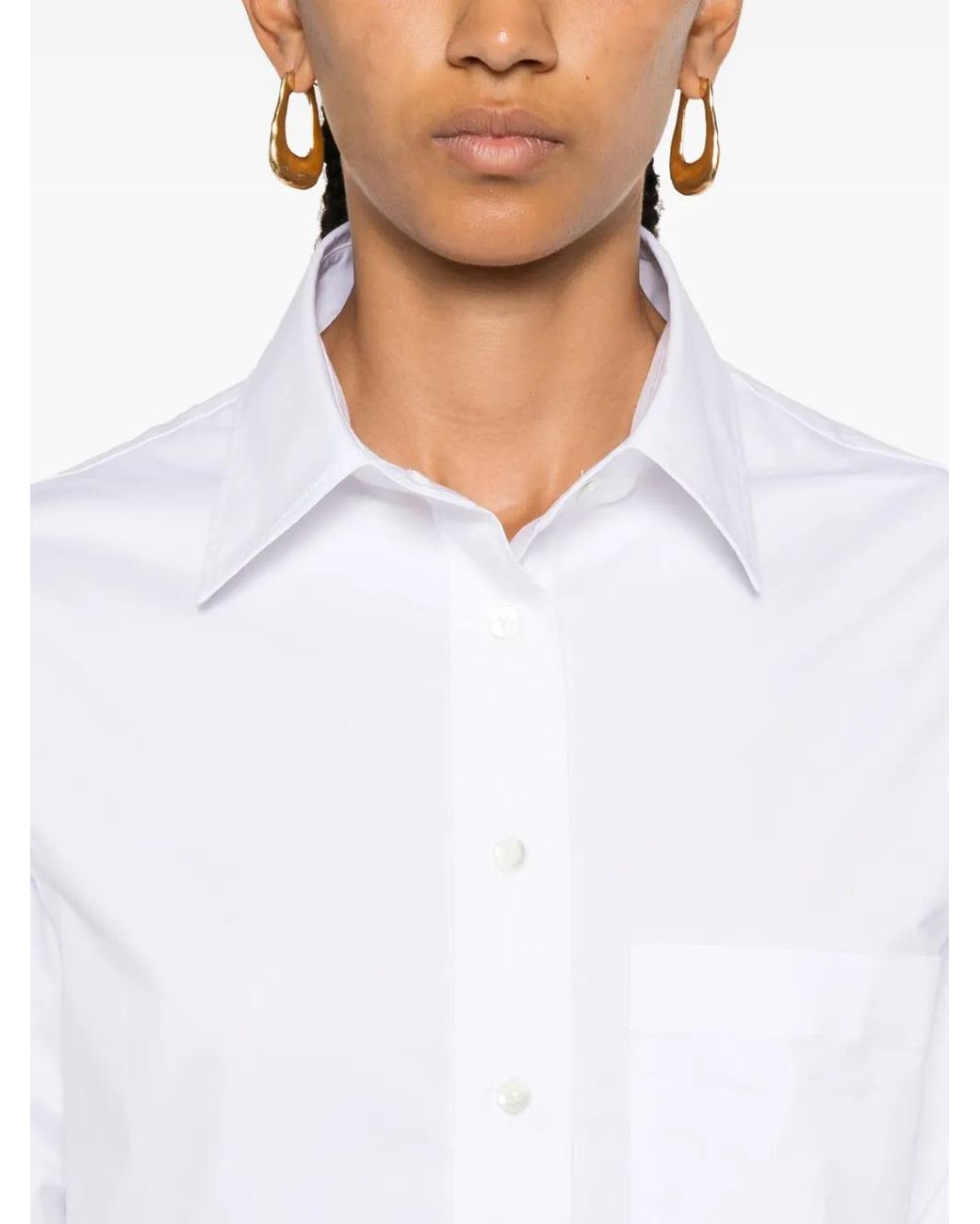 Closed White Cropped Cotton Shirt