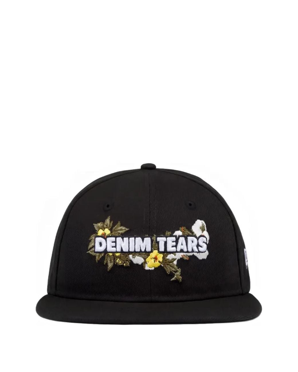 DENIM TEARS Black X New Era Logo-Embroidery Adjustable Cap for men