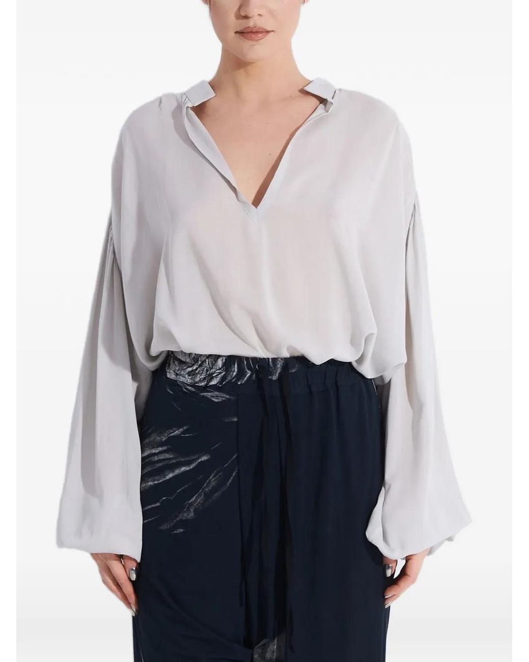 Tessitura White The Folds Oversized Shirt