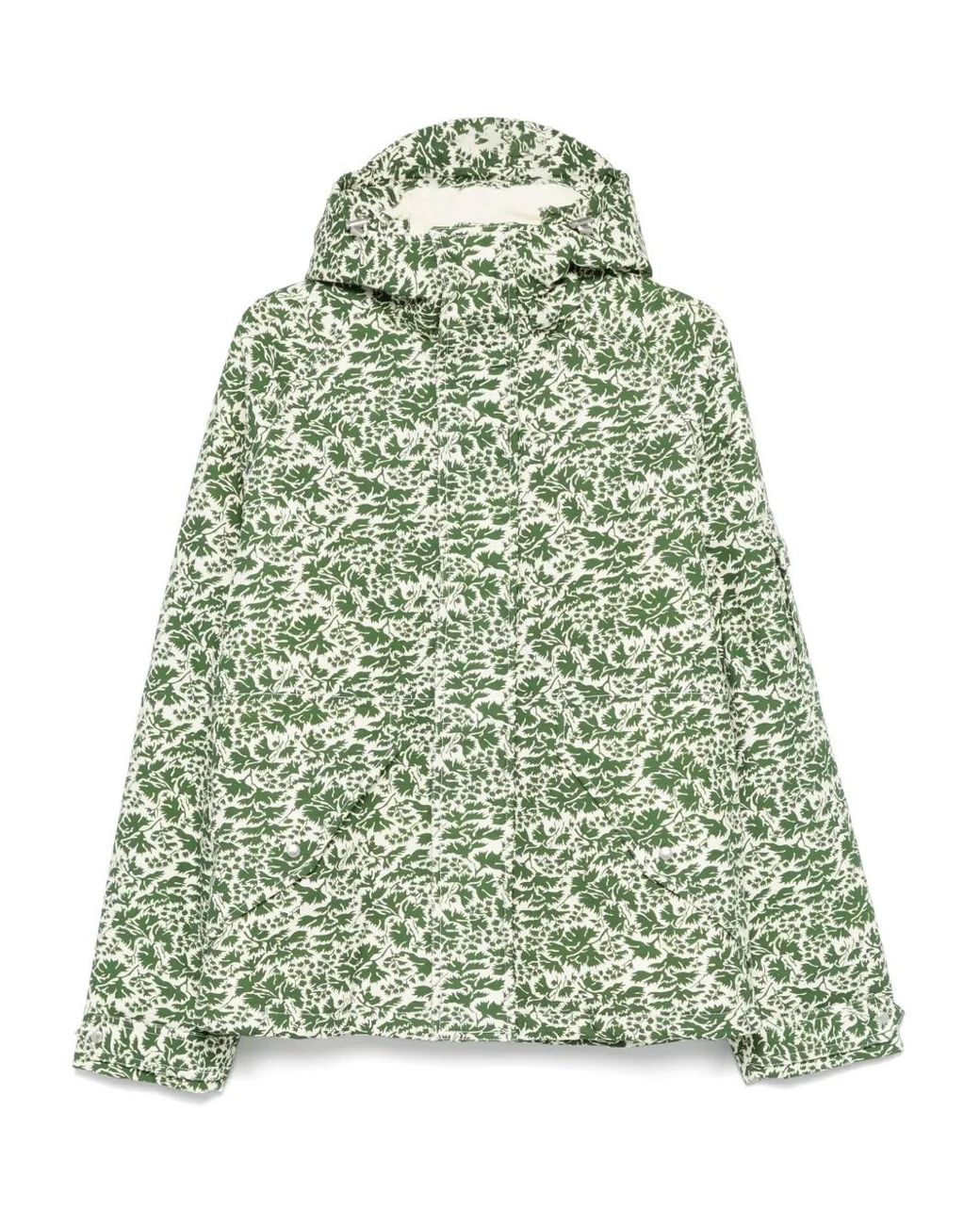 Fursac Green Floral-Print Puffer Jacket for men