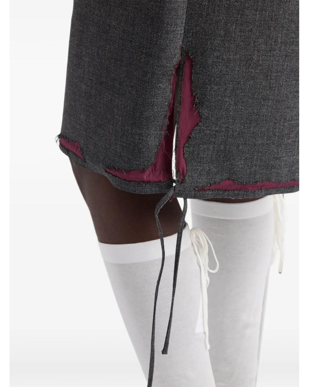 Prada Black Bonded Hopsack Midi-Skirt With Devoré-Effect
