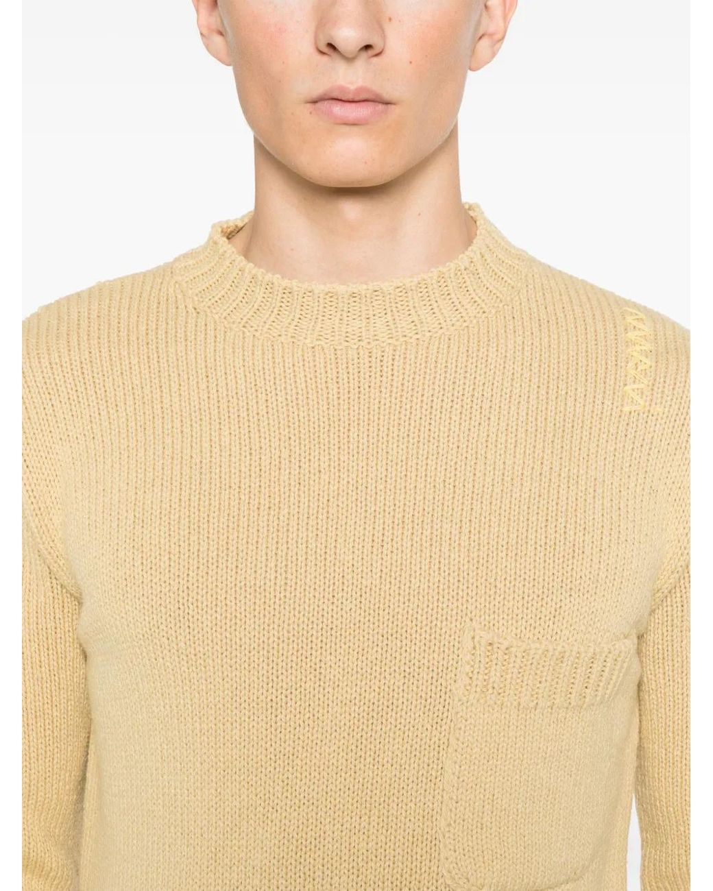 Marni Natural Virgin Wool Sweater for men