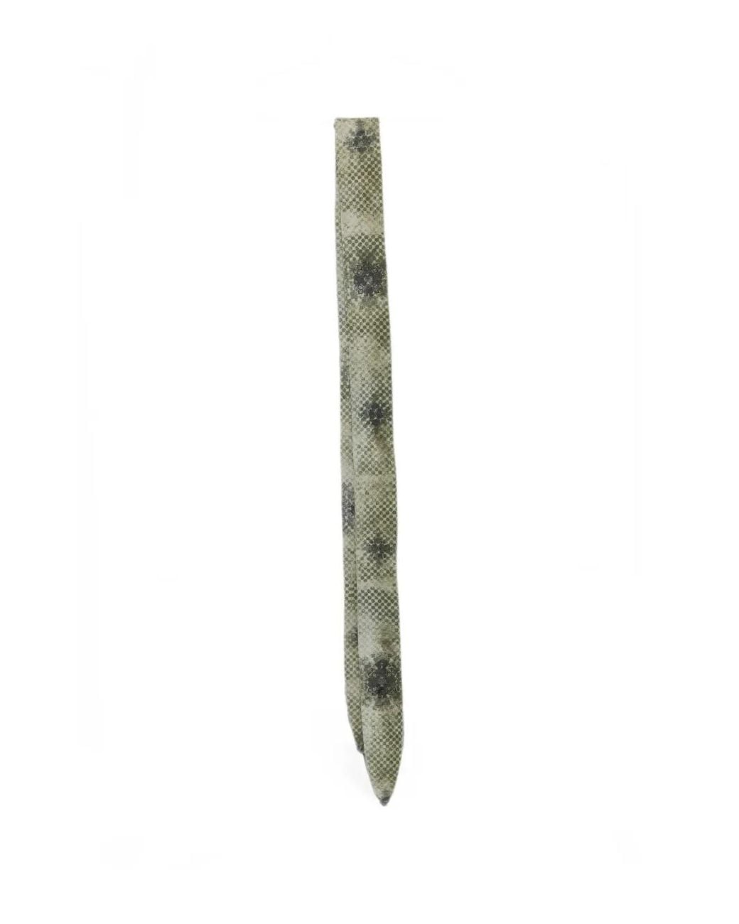 Ziggy Chen White Patterned Skinny Scarf