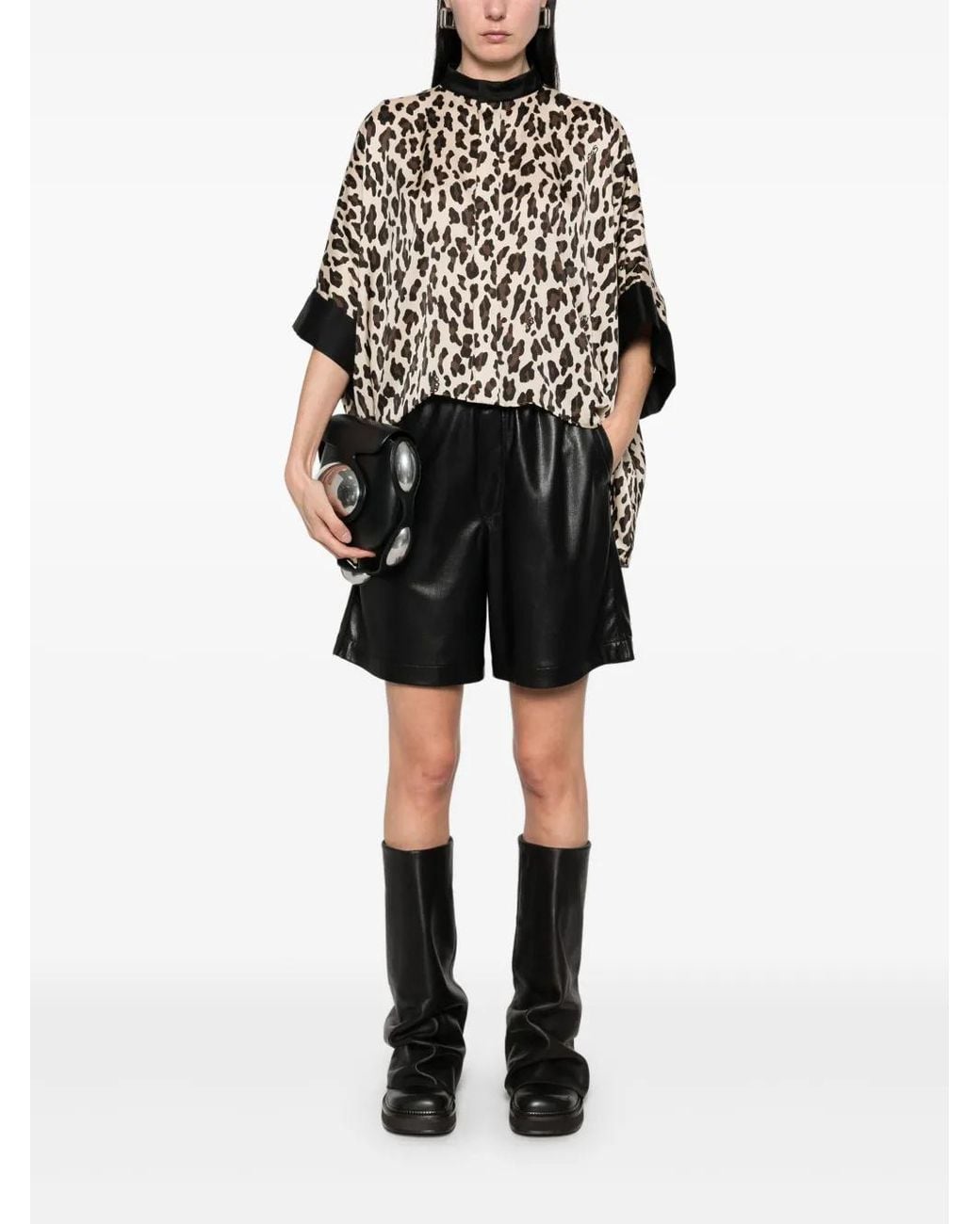 Sacai Black Printed Blouse
