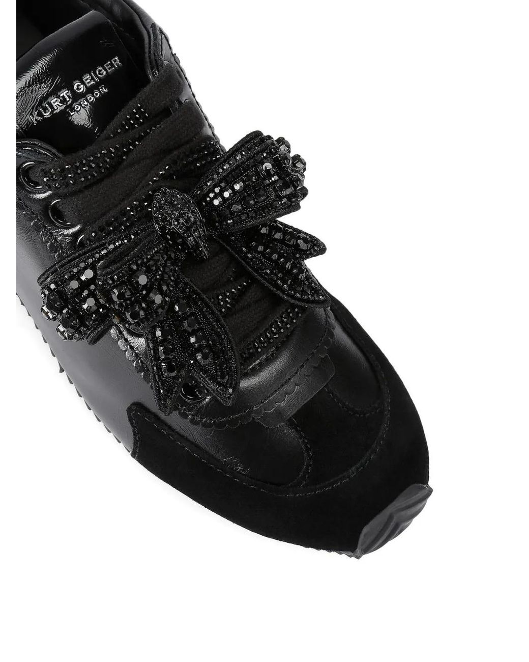 Kurt Geiger Black Leather Islington Bow Sneaker Dr Sneakers