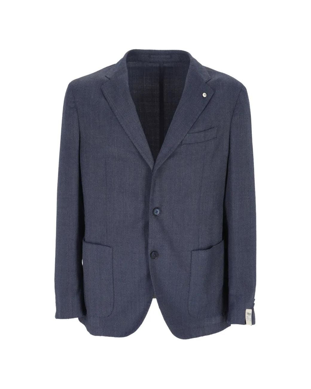 L.b.m. 1911 Blue Herringbone-Pattern Blazer for men