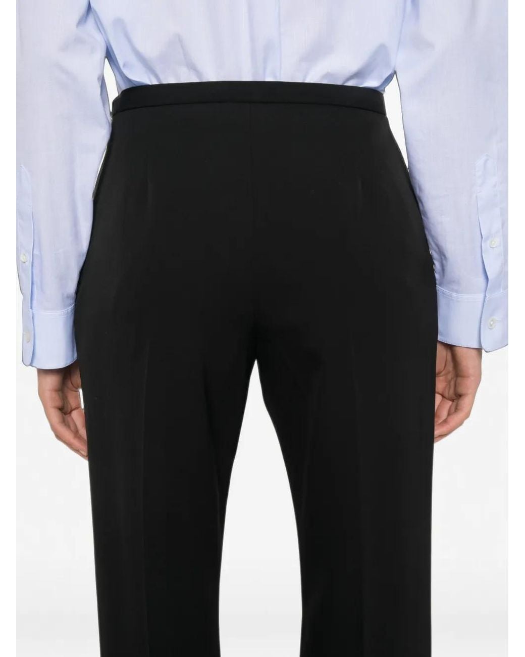 The Row Black Cyril Front-Pleat Trousers