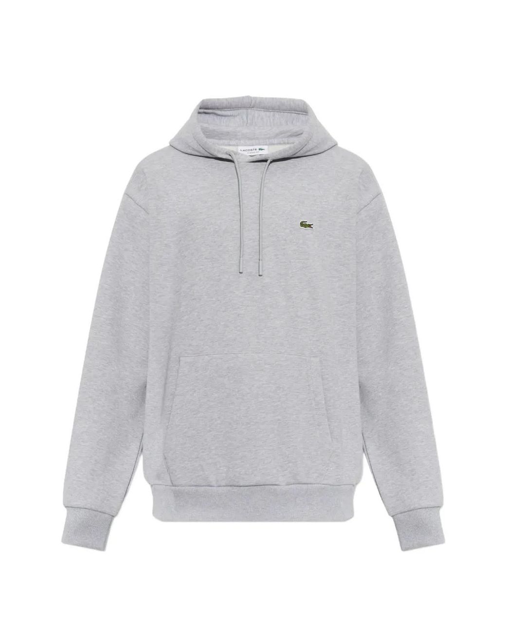 Lacoste Gray Hoodie À Patch Logo for men