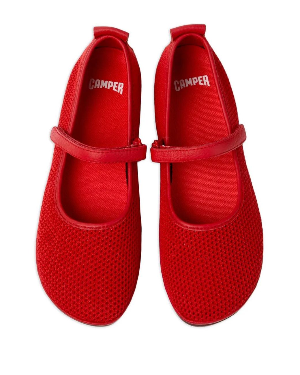 Camper Red Right Nina Strappy Ballet Flats