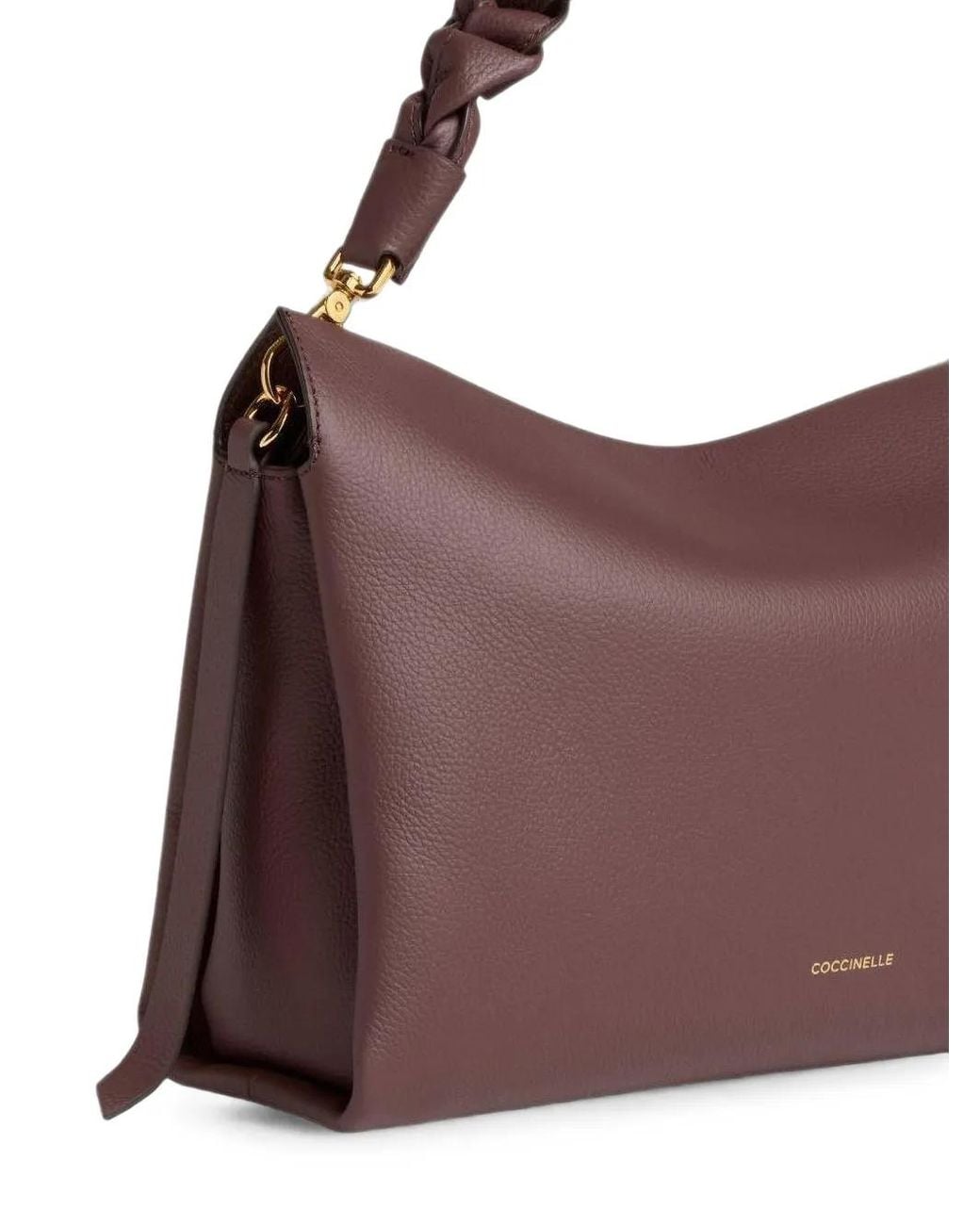 Coccinelle Brown Medium Boheme Braided-Handle Shoulder Bag