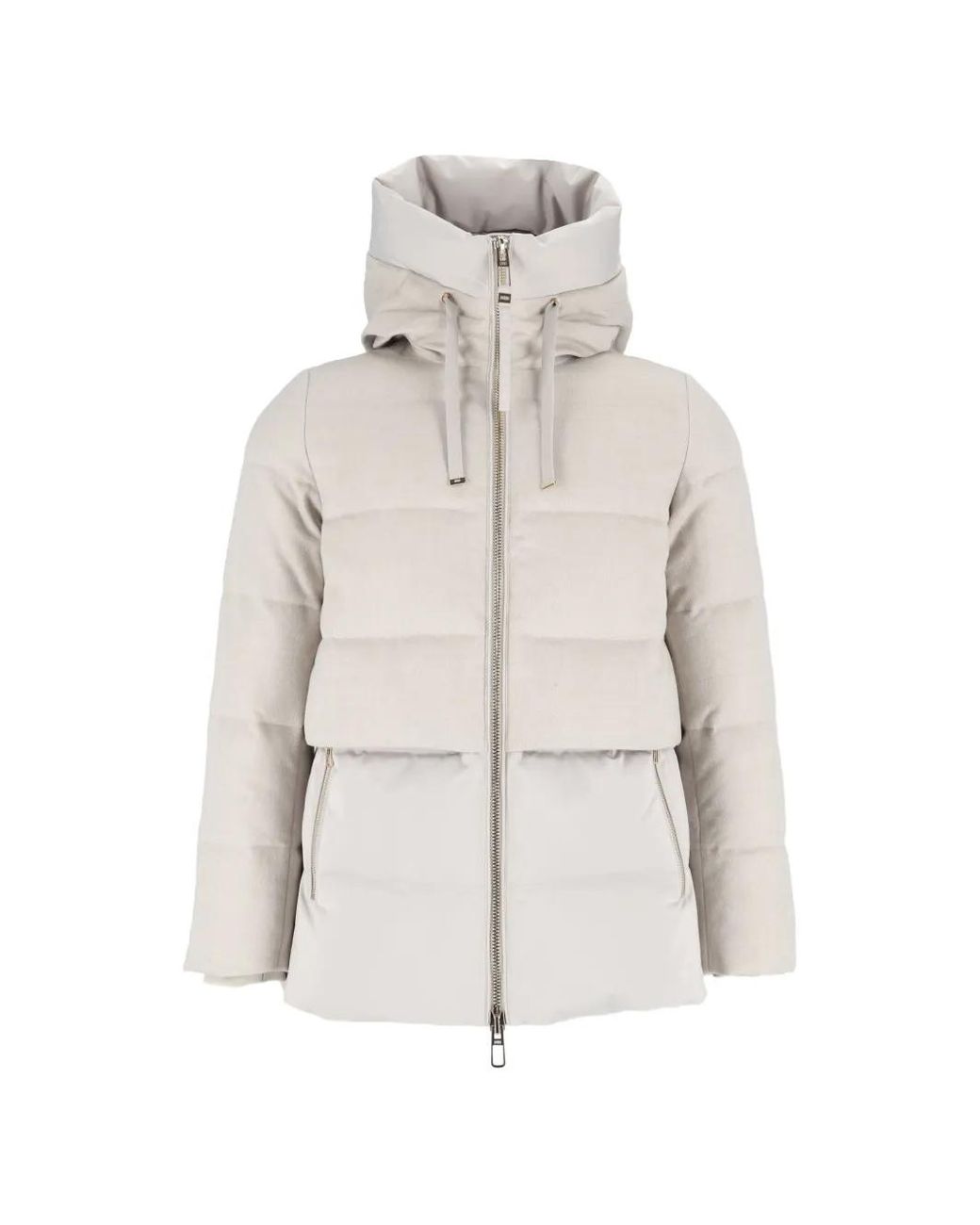 DUNO White Hooded Puffer Jacket