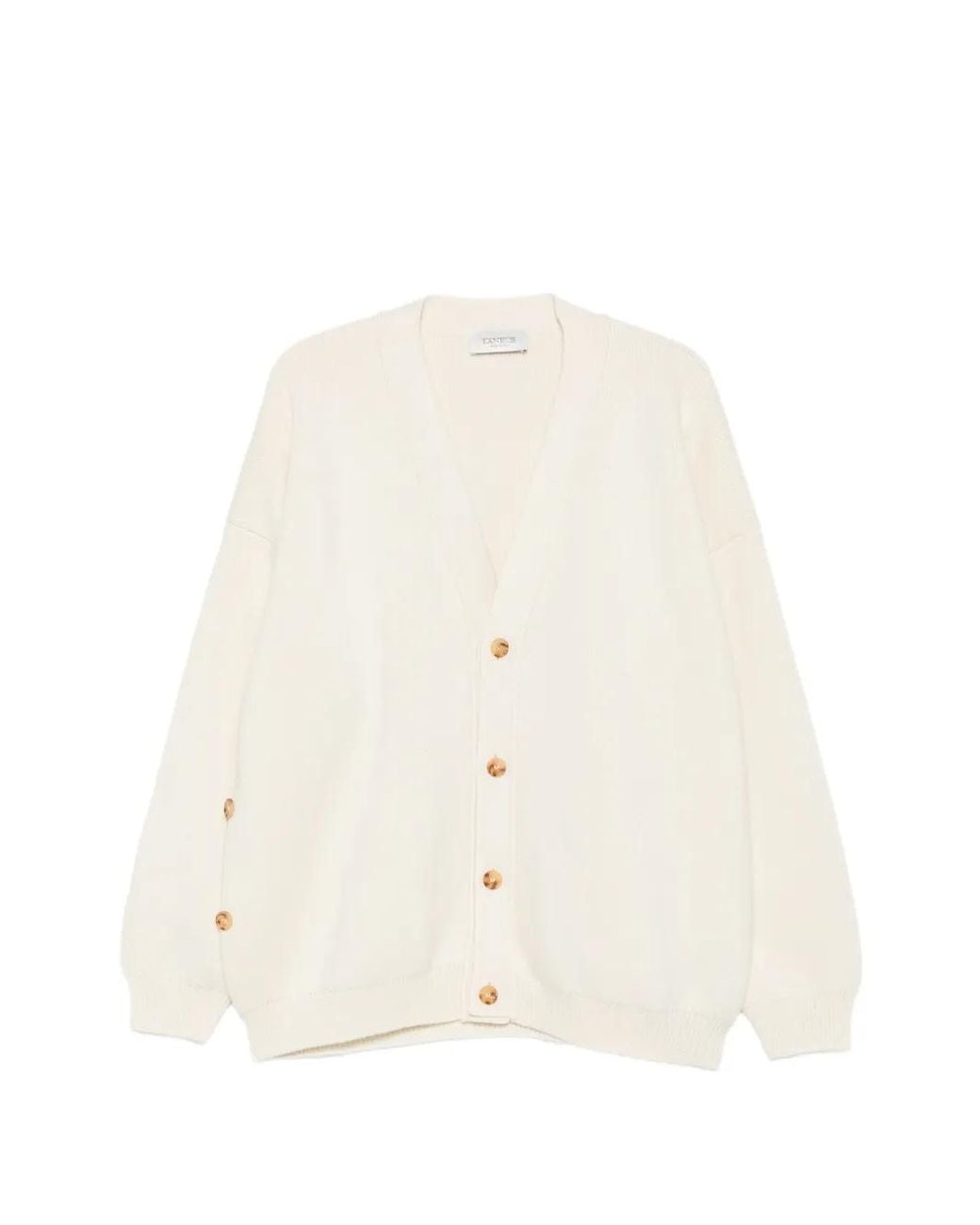 Laneus White Button-Fastening V-Neck Cardigan for men