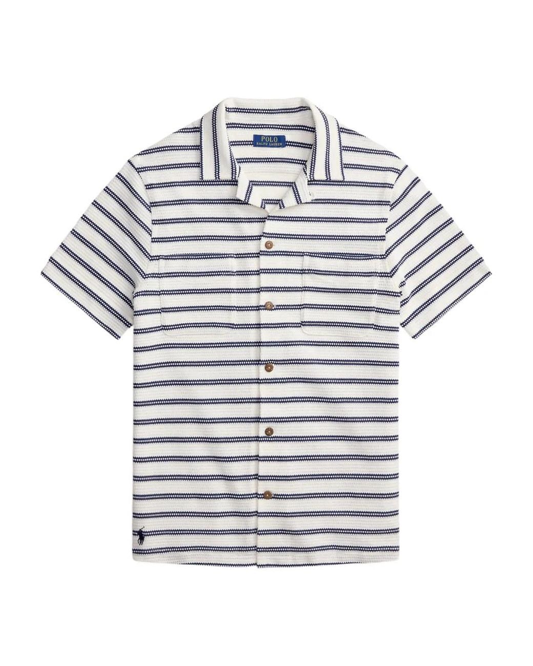 Polo Ralph Lauren Gray Chemise Rayée À Poche Poitrine for men