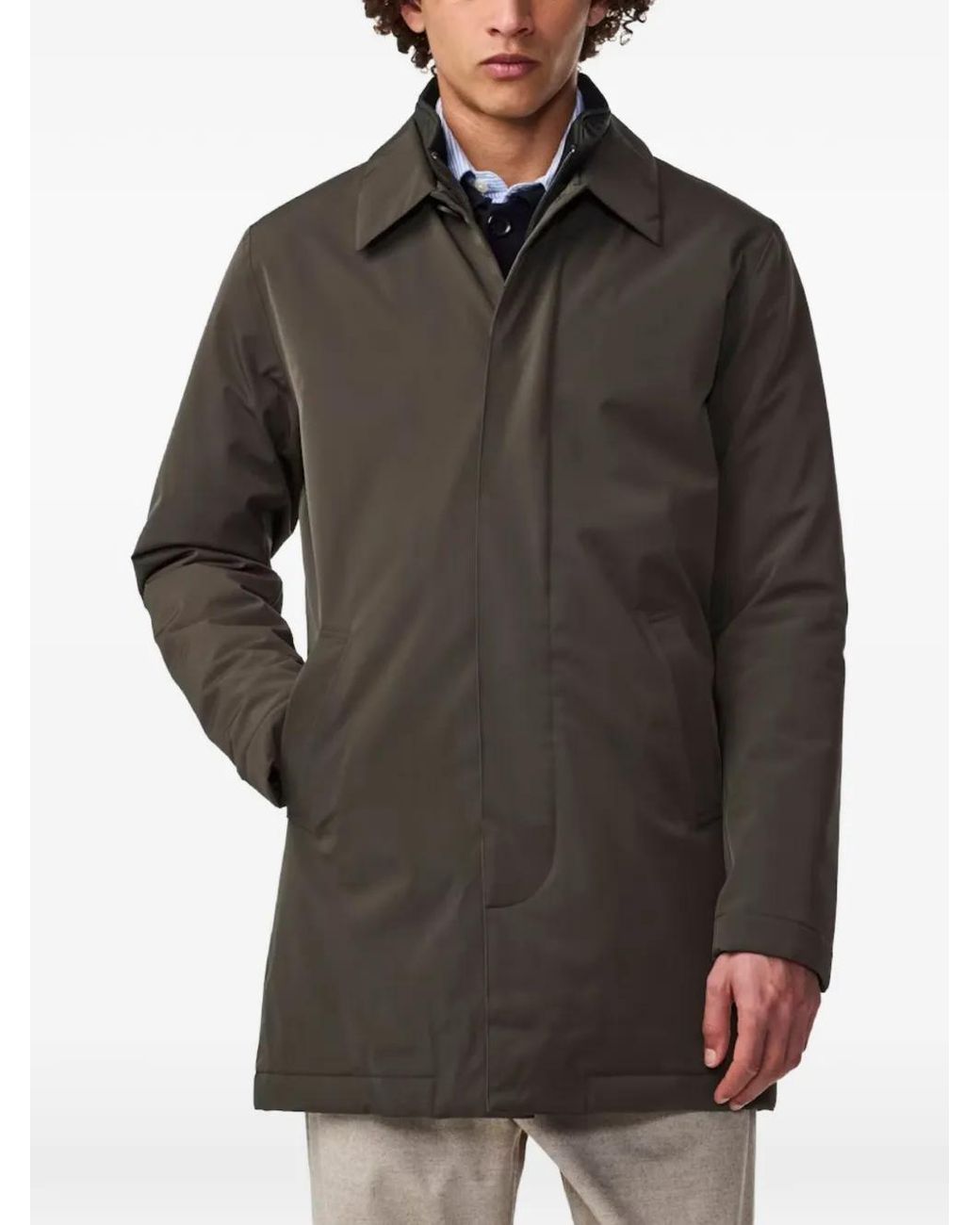 NN07 Green Single-Breasted Coat for men