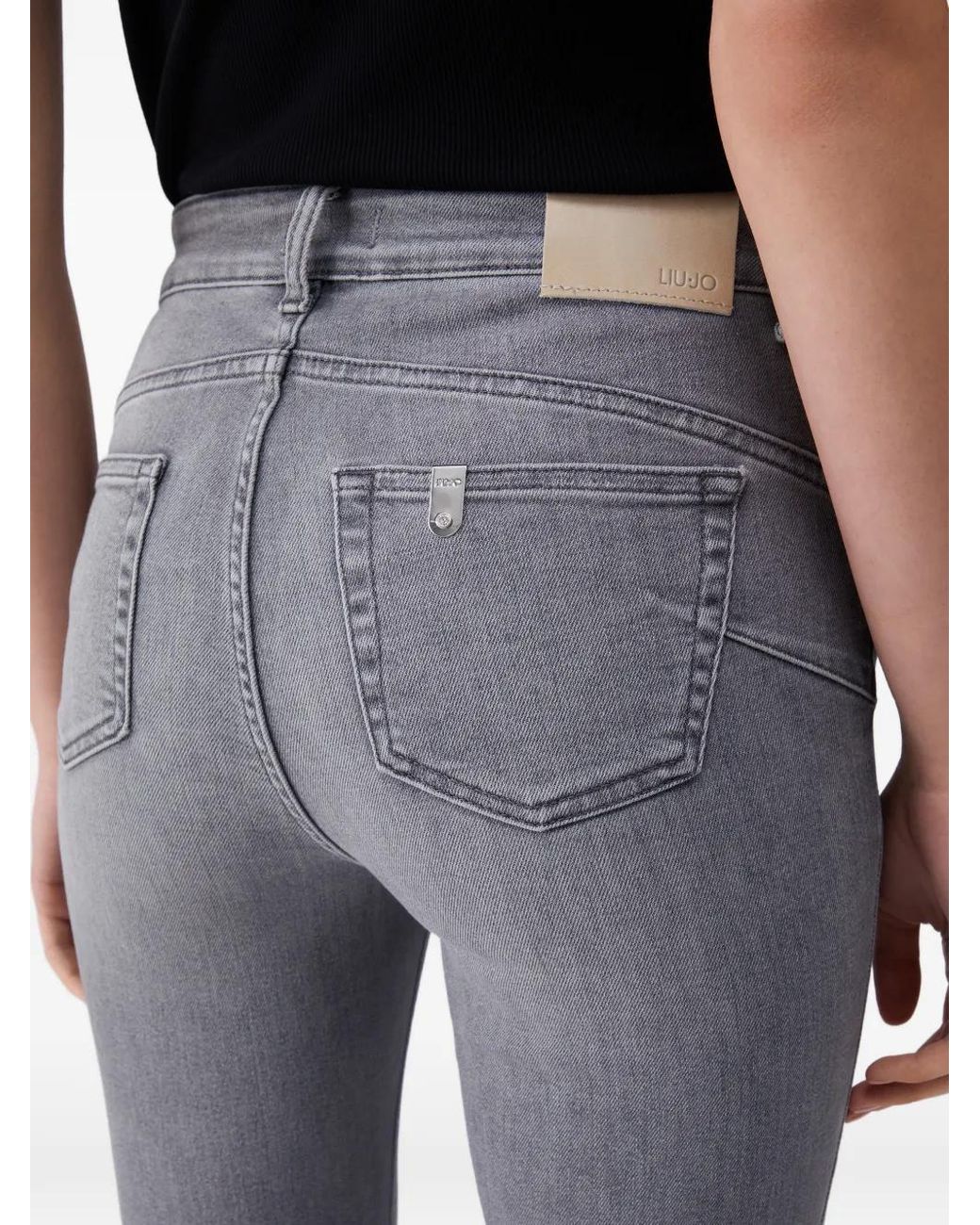 Liu Jo Gray High-Rise Bootcut Jeans