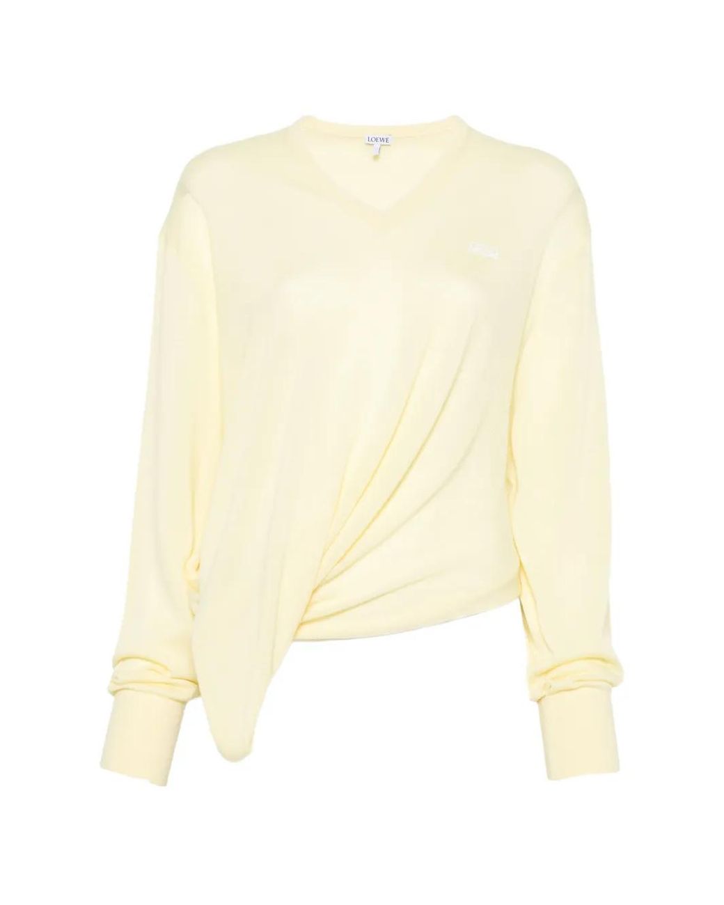 Loewe White V-Neck Sweater