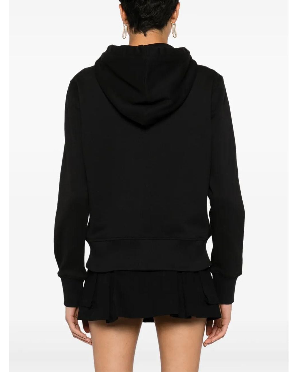 Versace Jeans Couture Black Zip-Up Sweatshirt With Embroidered Logo